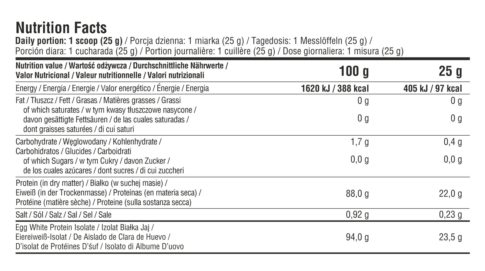 7Nutrition Egg Protein Isolate 500g Dose
