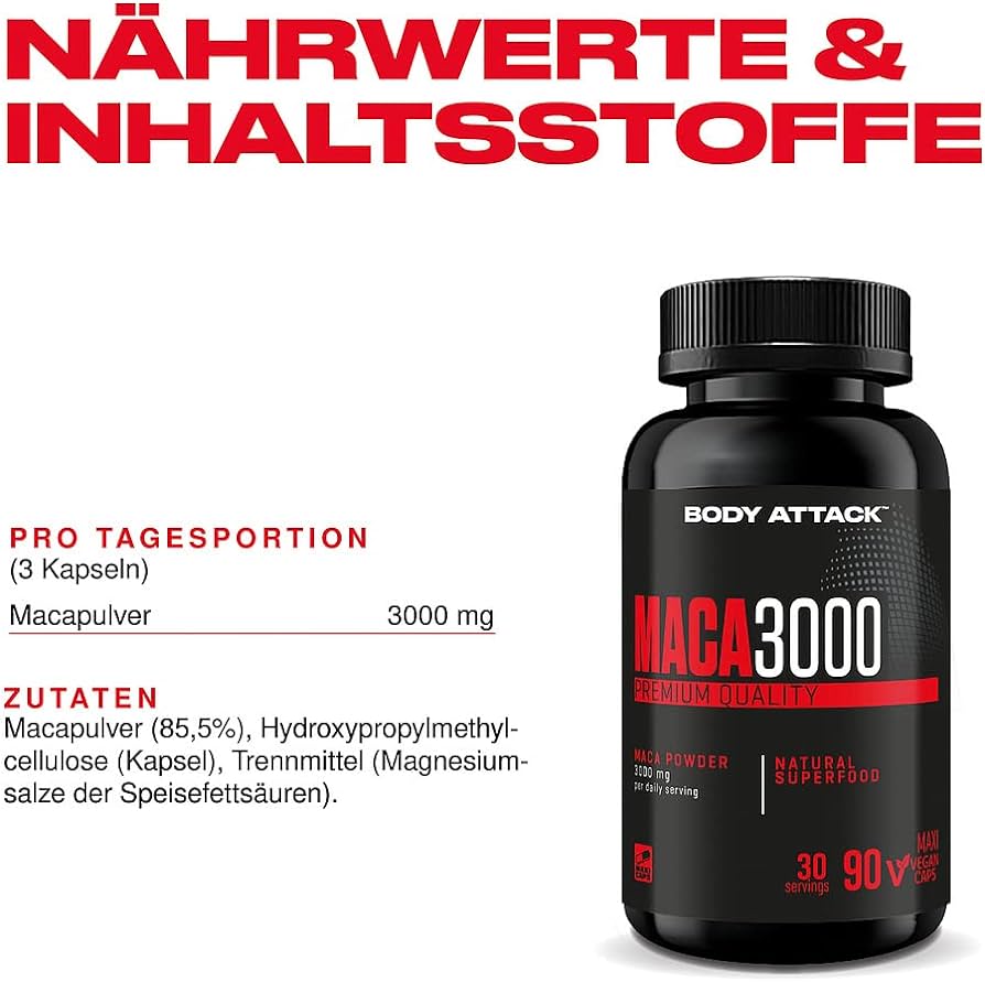 BODY ATTACK MACA 3000, 90 KAPS