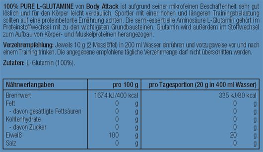 L-Glutamine Body Attack 400g